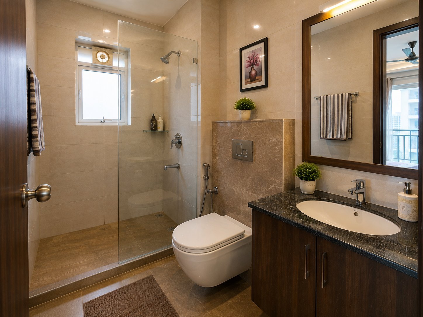 2 BHK बाथरूम - Akaay Buildtech