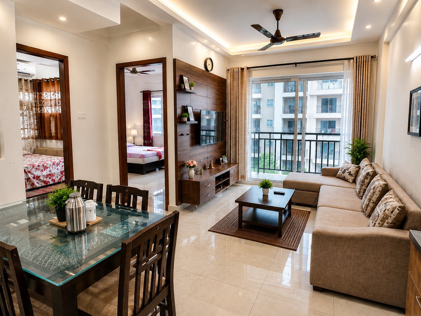 2 BHK फ्रंट / लिविंग रूम - Akaay Buildtech