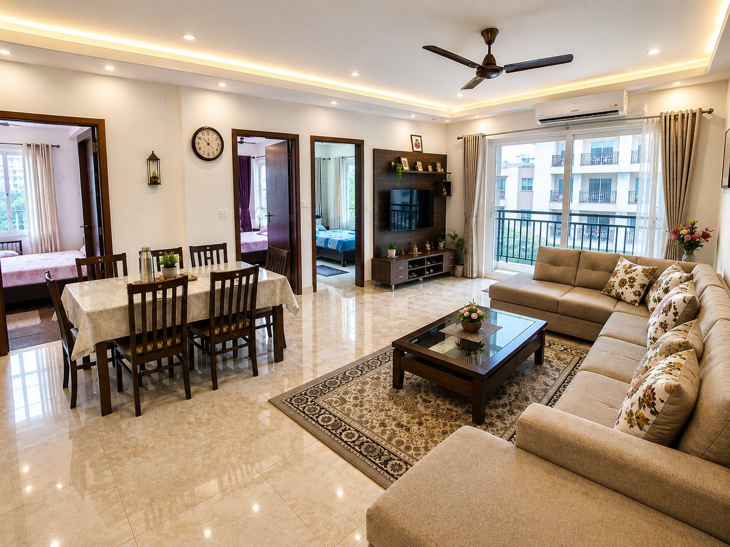 3 BHK फ्रंट / लिविंग रूम - Akaay Buildtech